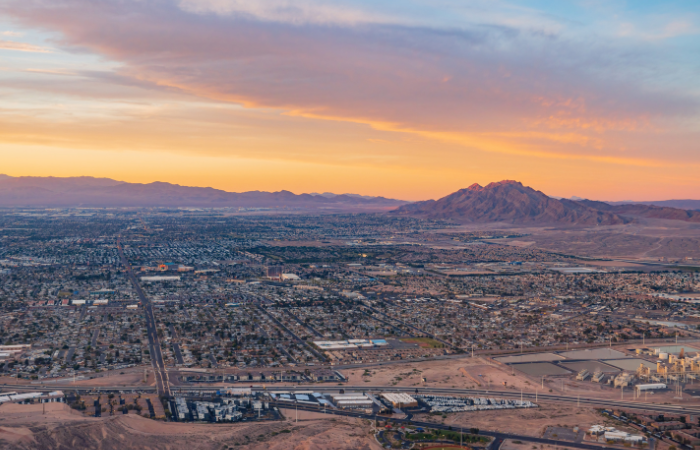 Aerial picture of Las Vegas in the afternoon