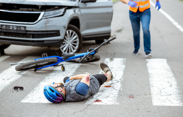 Bicyclist hit by a vehicle