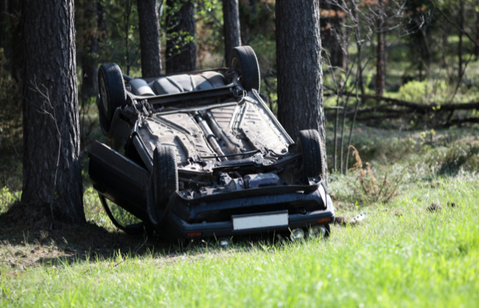 Image of a vehicle rollover accident