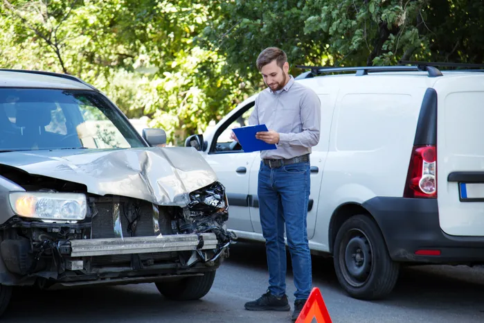 man determining fault after a car accident