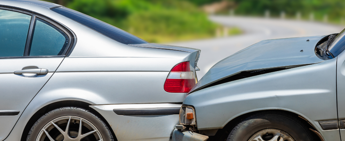 Image of a rear-end car accident