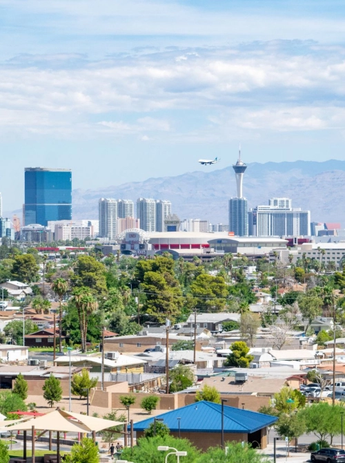 Image of the Las Vegas city skyline in the afternoon