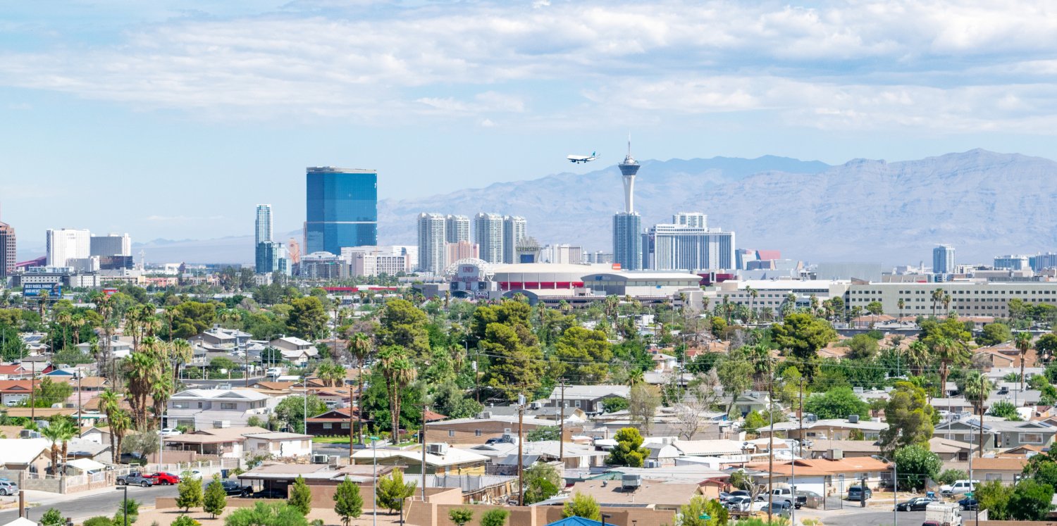 Image of the Las Vegas city skyline in the afternoon