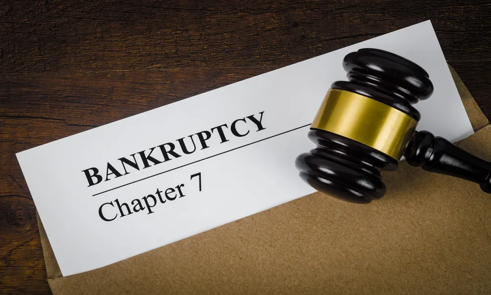 Bankruptcy paper with the words Chapter 7 on it